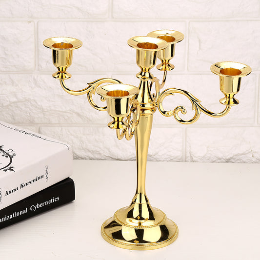 5 Arms Vintage Candlestick Metal Crafts Candle Holder Stand Wedding Party Home Decor